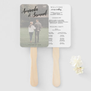 Modern Wedding Program Fans Overlay with Photo