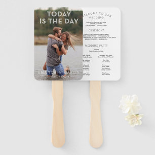 Modern Wedding Program Fans Today with Photo