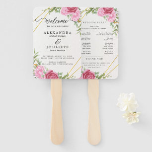 Modern Wedding Program Fans with Photo