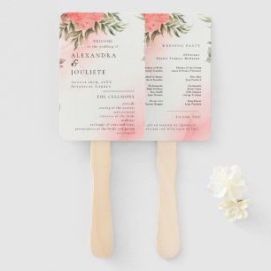 Modern Wedding Program Fans with Photo