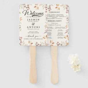 Modern Wedding Program  Hand Fan