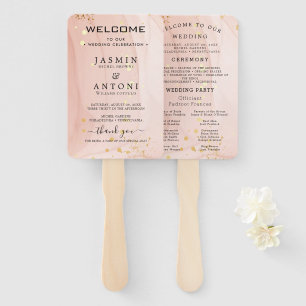 Modern Wedding Program  Hand Fan