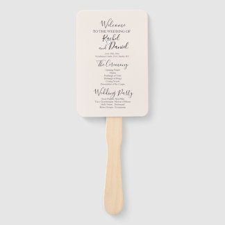 Modern Wedding Program Hand Fan