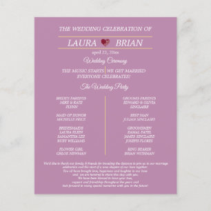 Modern Wedding Program - Single-Sided