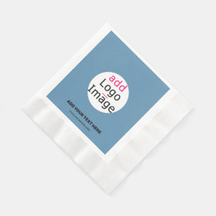 Modern Wedding Promo Customizable Dusty Blue Napkin