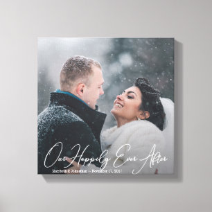 Modern Wedding Quote Custom Photo Canvas Print