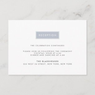 Modern Wedding Reception Card Slate