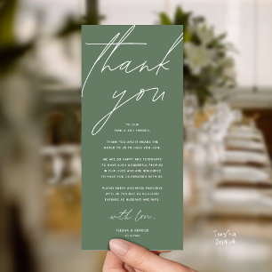 Modern Wedding Reception Dinner Thank You Card