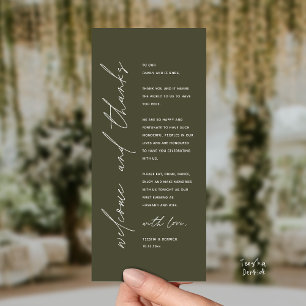 Modern Wedding Reception Dinner Thank You Card
