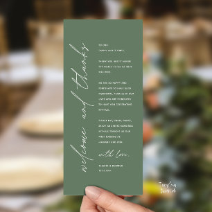 Modern Wedding Reception Dinner Thank You Card
