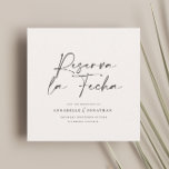 Modern wedding Reserva la Fecha cream black Save The Date<br><div class="desc">Modern classy typography bold wedding Reserva la Fecha card. With modern,  elegant typography and striped backer design. Colours can be customized.</div>