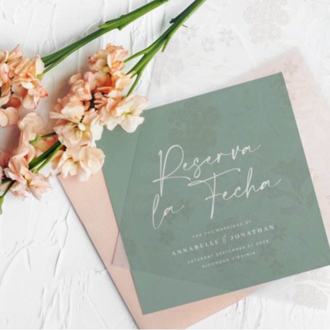 Modern wedding Reserva la Fecha sage green Save The Date (Creator Uploaded)