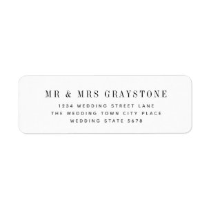 Modern Wedding Return Address