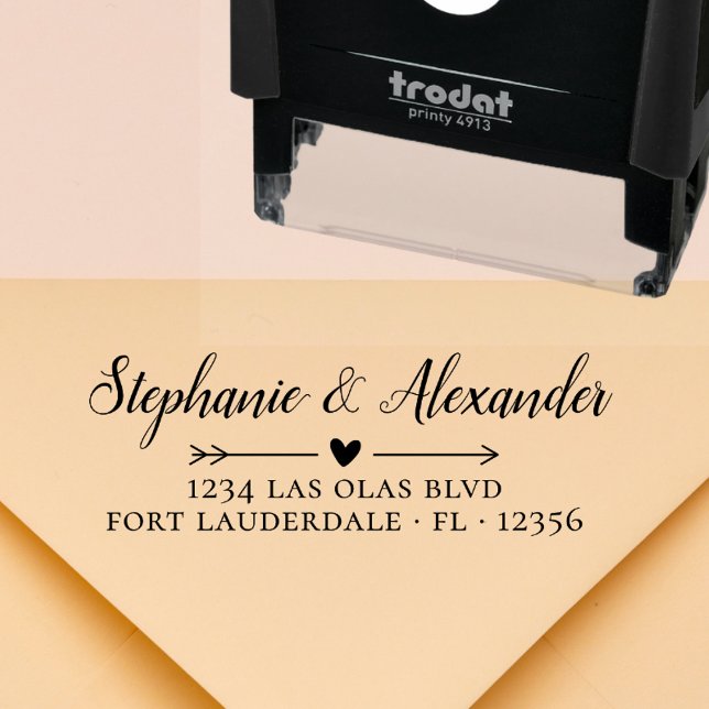 Modern Wedding Return Address Handwritten Script Self-inking Stamp (Creator Uploaded)