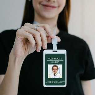 Modern Wedding Ring Security - ring bearer badge