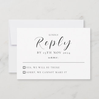 Modern Wedding RSVP Card | Sleek and Minimalist 