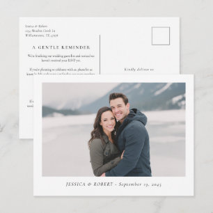Modern Wedding RSVP Deadline Reminder Postcard
