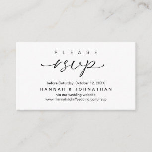 Modern Wedding RSVP online Website Enclosure Card