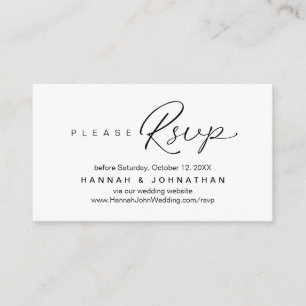 Modern Wedding RSVP online Website Enclosure Card