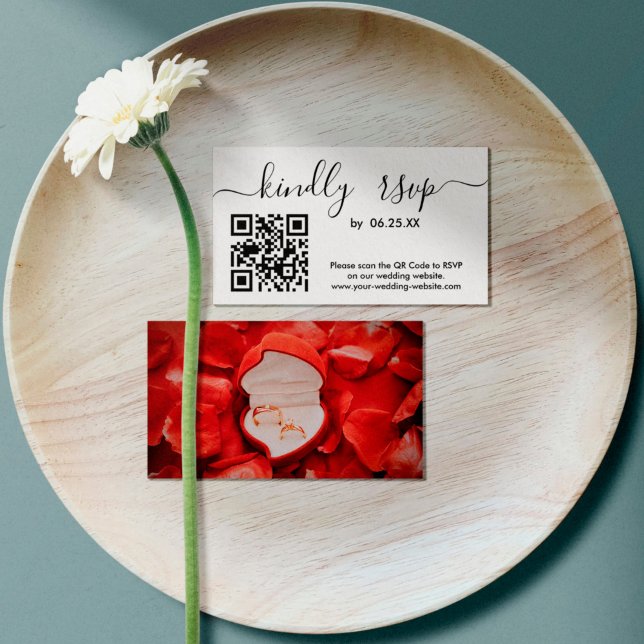 Modern Wedding RSVP Online Website With QR Code Enclosure Card (Creator Uploaded)