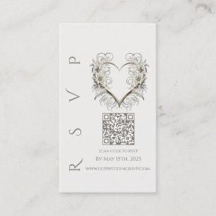 Modern Wedding RSVP QR code-Modern Flowers Business Card