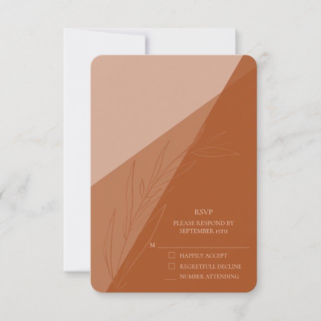 Modern Wedding RSVP Terra Cotta Enclosure Cards (Front)