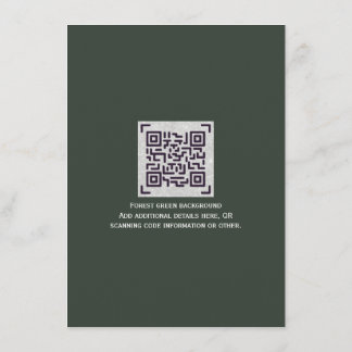 Modern Wedding RSVP with QR CODE - ANY COLOR Enclosure Card