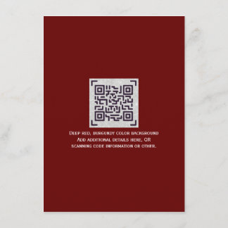 Modern Wedding RSVP with QR CODE - ANY COLOR Enclosure Card