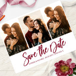 Modern Wedding Save The Date 3 Photo Collage Postcard<br><div class="desc">Modern Wedding Save The Date 3 Photo Collage Postcard</div>