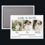 Modern Wedding Save The Date  Magnet<br><div class="desc">Introducing the Modern Wedding Save The Date Magnet, a sleek and stylish way to announce your upcoming wedding day. This magnet is designed with a contemporary flair, featuring three customizable engagement photo templates, allowing you to share more than just one special moment. The magnet’s clean layout highlights your beautiful photos...</div>