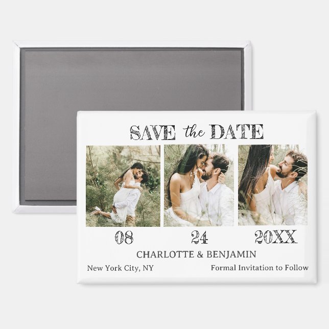 Modern Wedding Save The Date  Magnet (Front/Back)