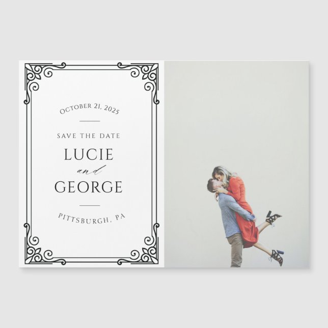 Modern Wedding Save the Date Magnet (Front)