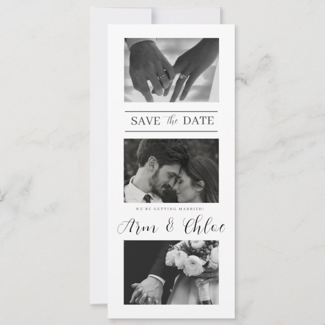 Modern Wedding Save The Date Photo Collage (Front)