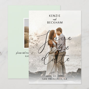 Modern Wedding Save the Date Photos Calligraphy