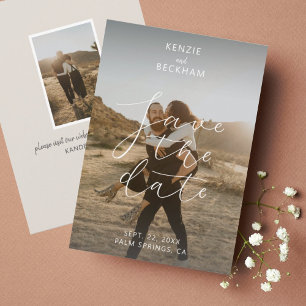 Modern Wedding Save the Date Photos Calligraphy
