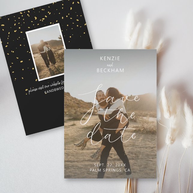 Modern Wedding Save the Date Photos Calligraphy (Creator Uploaded)