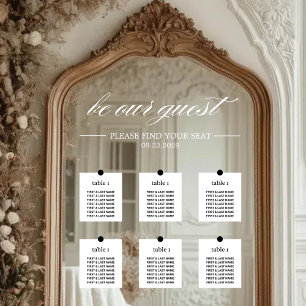 Modern Wedding Seating Chart Mirror Decal