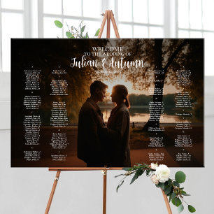 Modern wedding seating chart with photo
