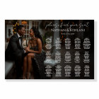 Modern wedding seating chart with photo 15 tables