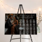 Modern wedding seating chart with photo 20 tables