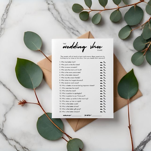 Modern Wedding Shoe Game Invitation (Creator Uploaded)