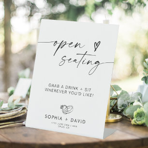 Modern Wedding Signage   Open Seating Sign 