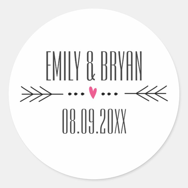Modern Wedding Sticker (Front)