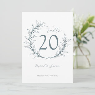 Modern Wedding Table Number & Menu