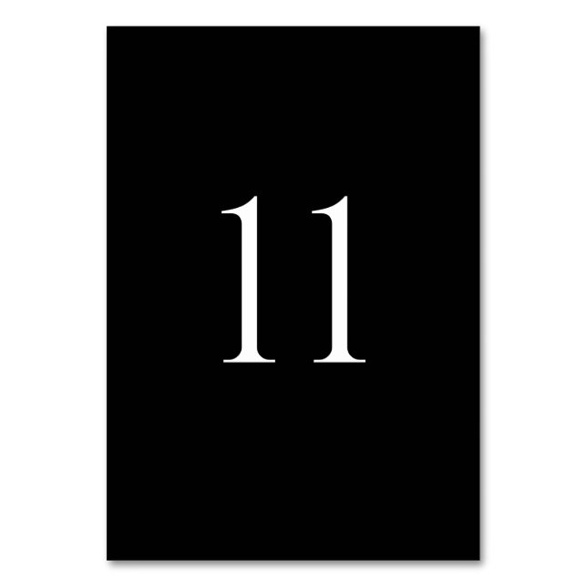 Modern Wedding Table Numbers (1–20) (Front)