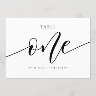 Modern Wedding Table Numbers Calligraphy - 1