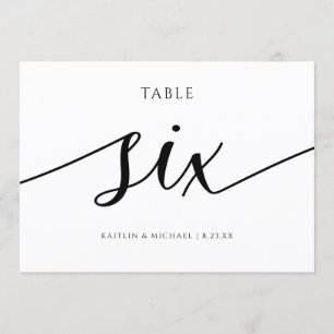 Modern Wedding Table Numbers Calligraphy - 6