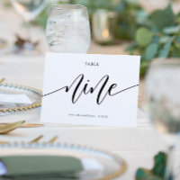 Modern Wedding Table Numbers Calligraphy - 9