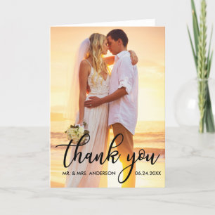 Modern Wedding Thank You Bride Groom Photo B Fold