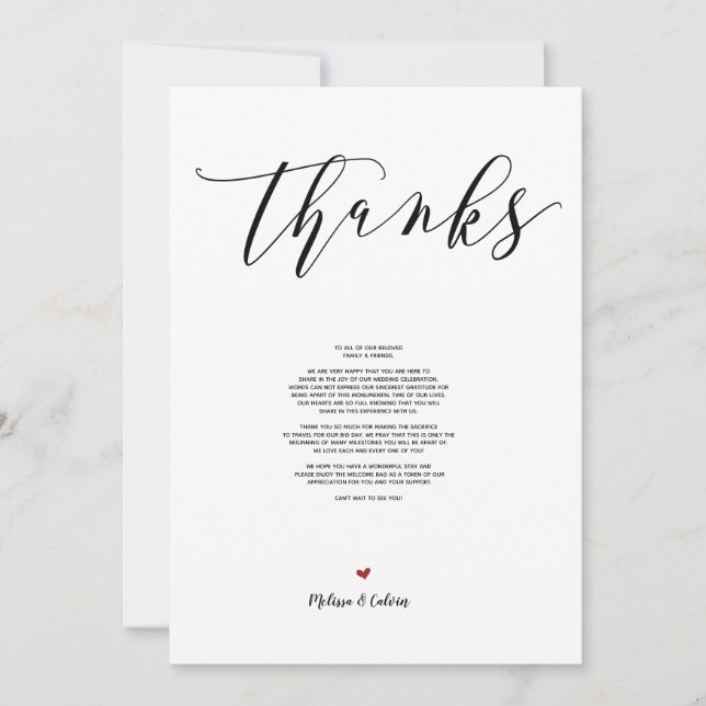Modern Wedding Thank you card (Front)